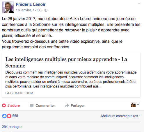 Message de soutien de Frédéric Lenoir