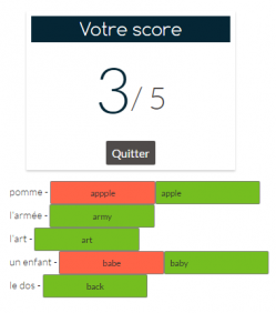 Quand c'est rouge, c'est que la réponse n'est pas la bonne.